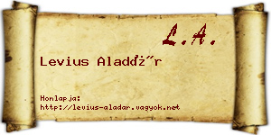 Levius Aladár névjegykártya